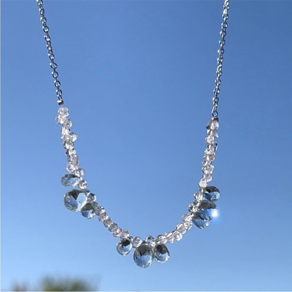 Aquamarine and Herkimer Diamond Necklace! - Picture 6 of 7